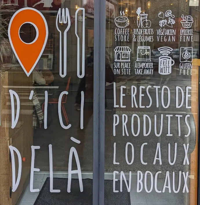 La porte du restaurant sans gluten D'ici delà